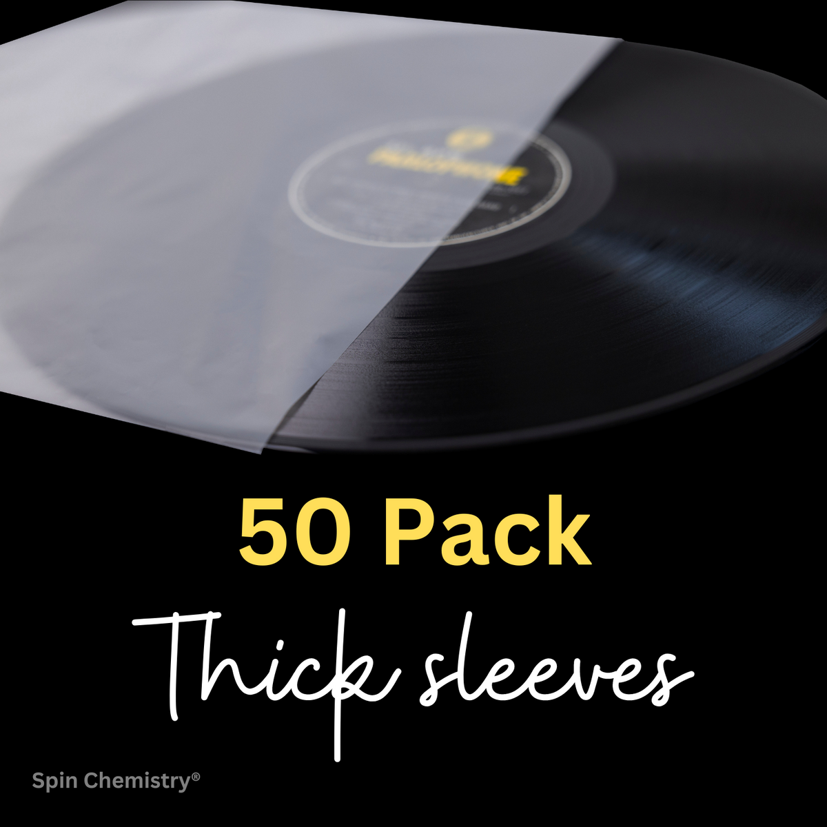 200 Pack of Record 12" Inner Sleeves (Half Moons)