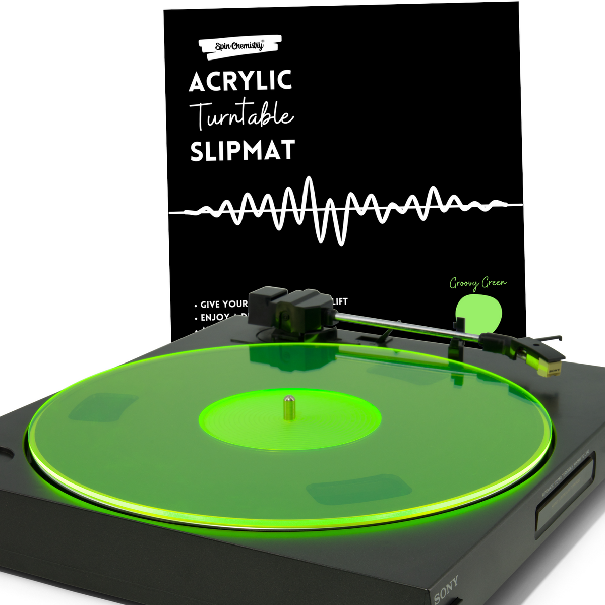 Acrylic Turntable Slipmat (Groovy Green)