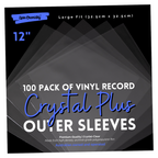100 Pack 12" Vinyl Record Outer Sleeves (Plus Size)
