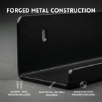 Black Metal Vinyl Record Floating Shelf - 1 Pack (Blacksmith Rack)