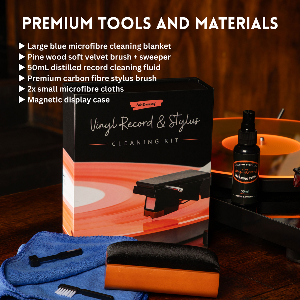 [BUNDLE] 50 Pack 12" Audiophile Inner Sleeves + Complete Cleaning Kit